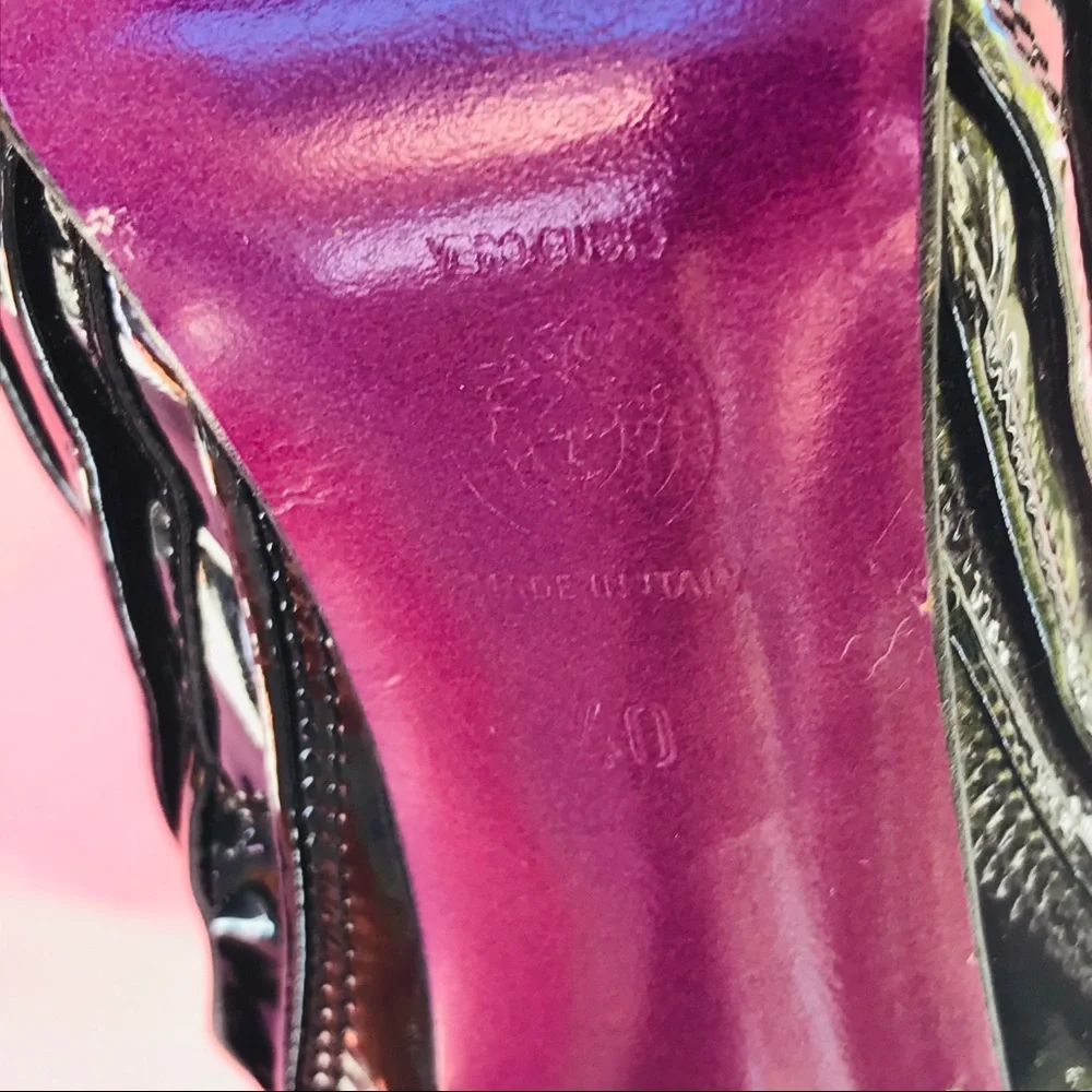 Vintage black Versace patent leather boots